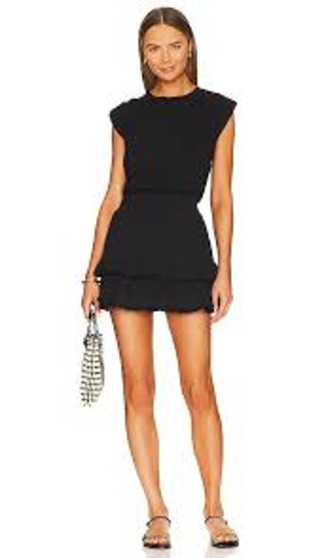 Heartloom Katja Tiered Ruffled Mini Dress Revolve Black Small